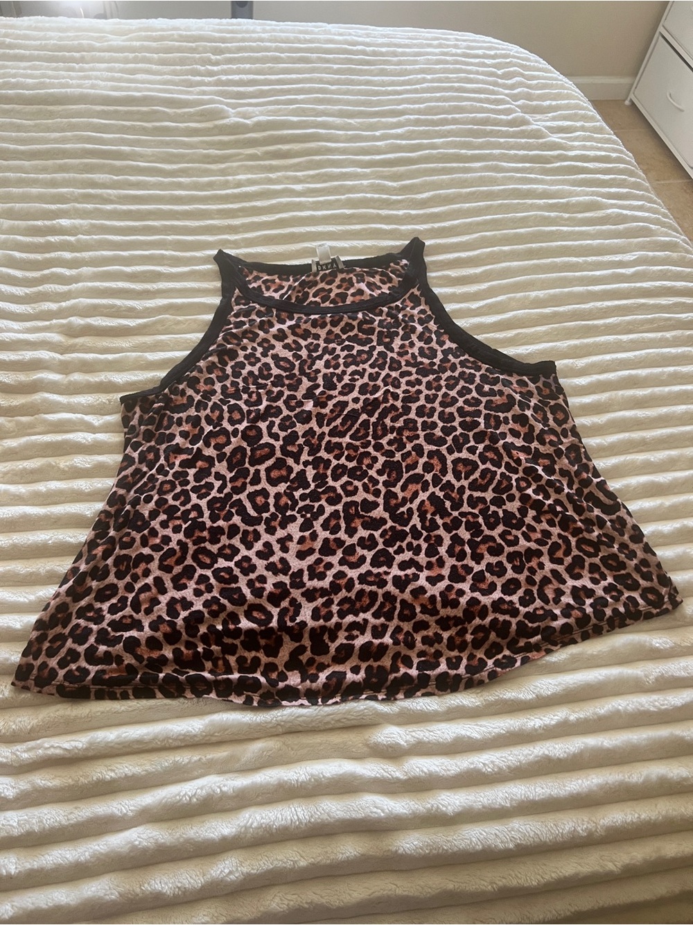DKNY Leopard Print Sleeveless Tank Top